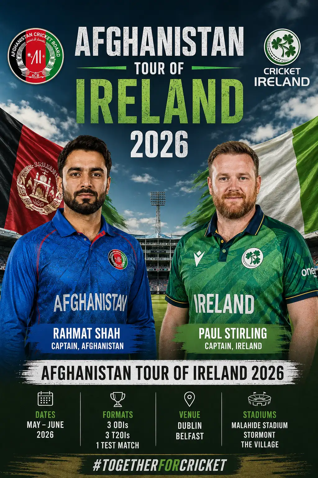 Afghanistan Tour of Ireland 2026 - Cricket Poster